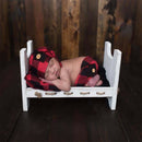 Newborn Costume Photo Prop Baby Hat Pants Knitted Black Red Lattice Outfits