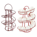 Egg Roller Wire Rack Keeper Stand Space Saver 24 Eggs Kitchen Worktop Red