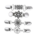 4 Pieces Shawl Clips Set, Retro Rhinestones Cardigan Clips, Sweater & Collar