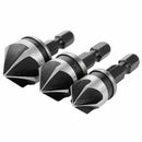 Carbon Steel 90 Degree 3PCS/Set Chamfering Drill Five-Blade Chamfer Dri JLC