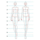 Fashion Ruler Fashion Line Drawing Human Dynamic Template for Cloth Renderin Nw