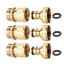 3Sets Garden Hose Quick Connector 3/4 Inch Ght Brass Easy Connect Fitting-Q