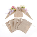 2PCS Linen Jewellery Drawstring Pouch Ring Beads Candy Bags Burlap Gift khaki JR