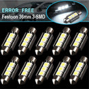 20x CANBUS Error Free 36mm 3 LED 5050 SMD 6418 C5W License Plate Dome Light Bulb