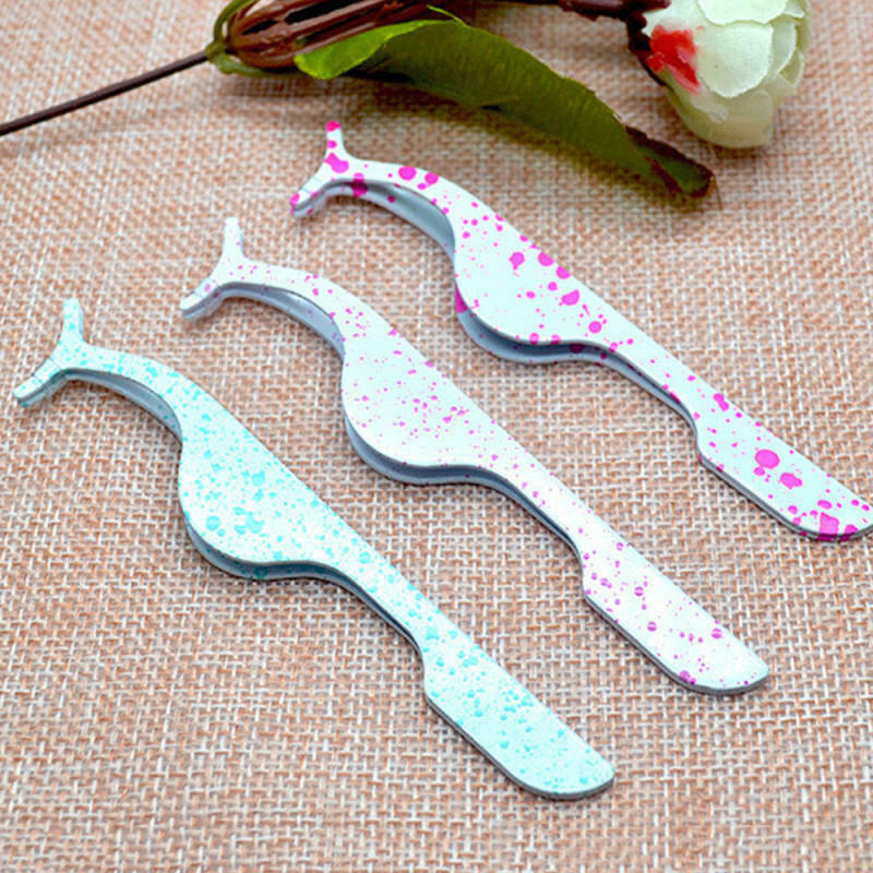 3 Colors FALSE EYELASH APPLICATOR TWEEZER COSMETIC TOOL CLIP EYE LASHES  YXY