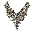 1pcs embroidered floral lace neckline neck collar trim clothes sewing appliqueMO