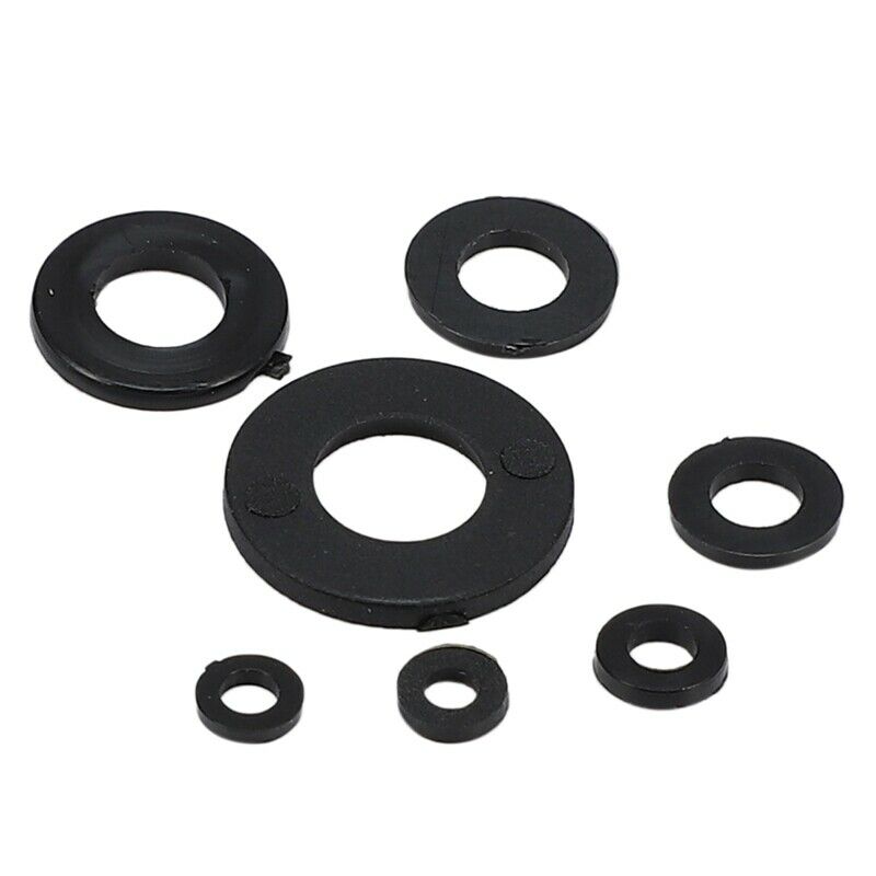 250Pcs Black Nylon Washer Flat Washer Assortment Kit M2 M2.5 M3 M4 M5 M6 M8