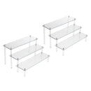 2x 3-Tier Clear Acrylic Rack Perfume Makeup Ladder Display Stand Risers Shelf