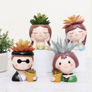 2 Pcs Cute Succulent Pots Flowerpot Cactus Plant Box