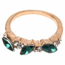 Luxury Women Ladies Emerald Rhinestone Crystal Finger Dazzling Ring Jewelry