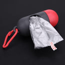Pet Dog Garbage Clean up Bags Holder Dispenser + Poop Bags Set(Gray+Red)