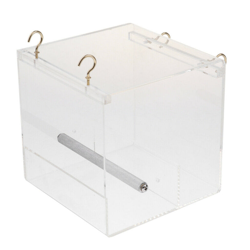 2Pcs Pet Bird Feeder Food Water Feeding Box Parrot Dispenser Cage Perch