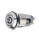 12mm Blue Light Metal Power Push Button Switch Latching Waterproof Flat 12V