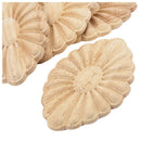 1pcs Rubber wood Carved Square Corner Flower Onlay Applique Unpainted Door  B4J4