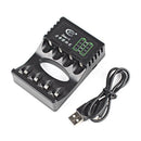 Intelligent LCD Charger 4 Slot For 18650 21700 26650 Lithium AA AAA Nimh Battery