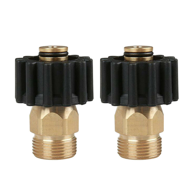 2pcs Brass M22M x M22F Garden Hose Quick Connector Fits for Pressure Washers
