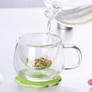 Transparent Clear Glass Milk Mug Coffee Tea Cup With Tea Infuser Filter&Lid New
