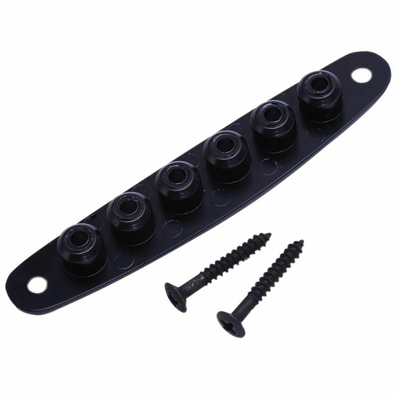 1 Pcs Electric Guitar Bridge String Thru Body Ferrules Bushing Plate - Blac
