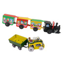2pc Wind Up Steam Articulated Train Clockwork Tin ZigZag Express Collectible