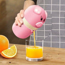 Cute Mini Portable Pig Manual Blender Mixer Bottle Citrus Fruit Orange Jui