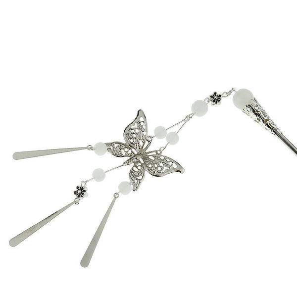 Butterfly Hair Sticks Bride Headdress Tassel Hairclips Headwear Hairpins