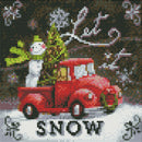 DIY 5d Diamond Painting kit, square Diamond Cross Christmas cute Snowman to