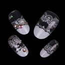 24Pcs Acrylic design french nail full cover nail tips false art crystal diamon,a