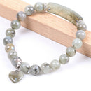 Natural Stone Bracelet Handmade Beaded Bracelets Elongated Stone Beads Rect S4O2