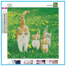 5D DIY Full Drill Diamond Painting Cats Family Cross Stitch Embroidery Kits