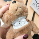 Wireless Teddy Bear Plush Earphone AirPods Case Cute Protective Cover for ApI4A1