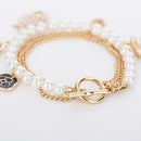 Fashion Alloy Synthetic Pearls Mix-Pattern Multilayer Exaggerated Bracelets