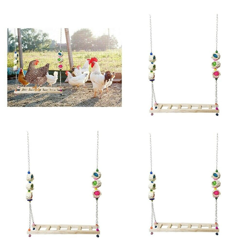 3Pieces Chicken Ladder Wooden Funny Chicken Parrots Canary Budgie Parakeet