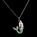 Blue Crystal Mermaid Mood Necklace Color Change Pendant Liquid Thermo