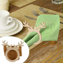 10Pcs Wooden Deer Head Napkin Holder Rings Dinner Banquet Christmas P3H1 R5X5