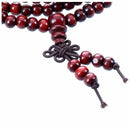 5X(Stretch Strap 6mm Dia Beads Sandalwood Buddhist Prayer Necklace Burgund U7A2)