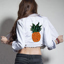 Sequins Pineapple Embroidered Iron On /Sew On Patch Badge Bag AU