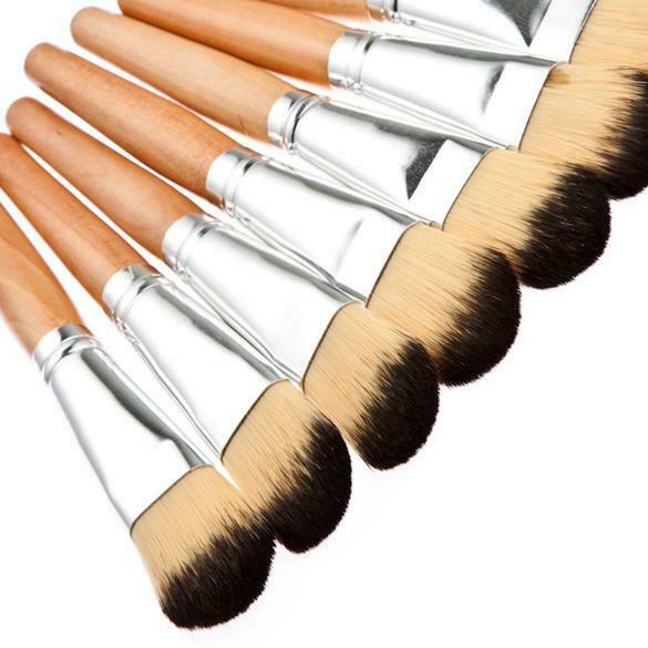 5pcs Makeup Cosmetic Blush Brush Eyebrow Foundation Powder Brushes Wood