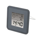 Indoor Plastic Thermometer Hygrometer Clock Room LCD Display 12/24h
