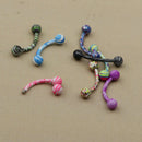8pcs Stainless Steel 16G Curved Bent Eyebrow Labret Bars Lip Stud 3mm Ball