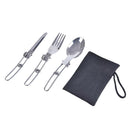 3 pcs 1 set Portable Outdoor Camping Foldable Cutlery Set Spoon Fork Kni_