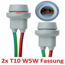 2 Pieces W5W T10 Parking Light Socket With Glass Base And LED Socket For Brake