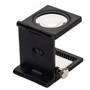 Double 10X Zinc Alloy Ruler Folding Scale Magnifier Cloth Magnifying Glass Loupe
