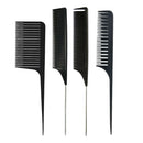 4PCS ABS Weaving Highlighting Foiling Hair Comb Salon Rat Tail Combs Black
