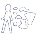 Silicone Clear Rubber Stamp Metal Cutting Die Stencil Frame Girl Dressing
