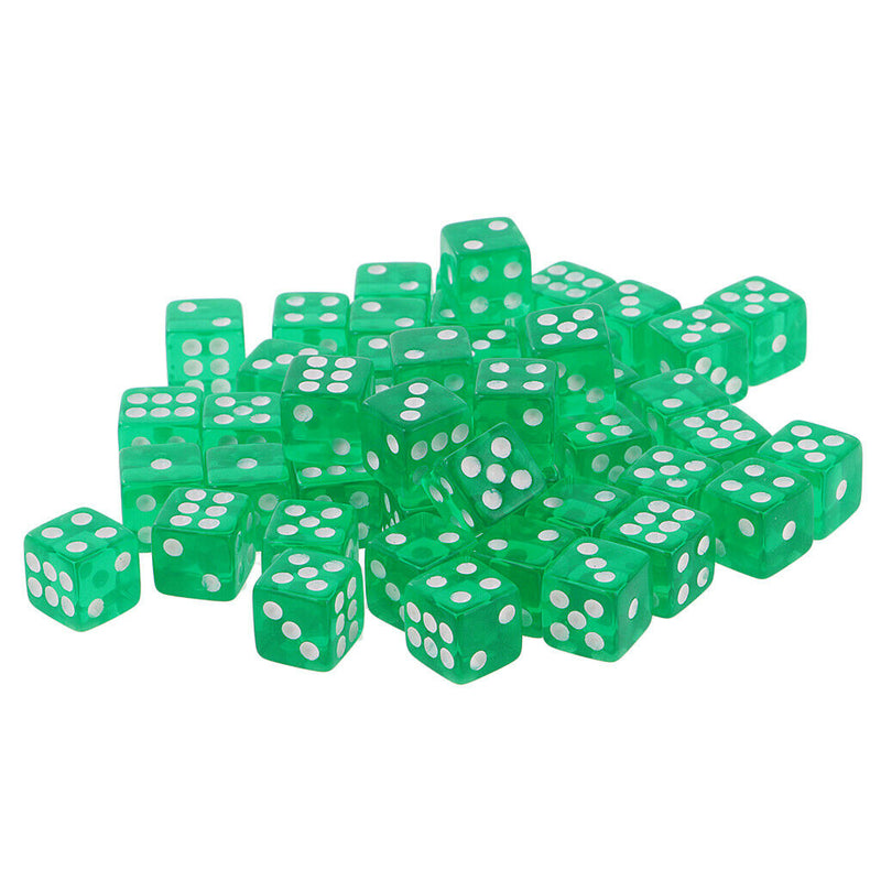 50 pieces Translucent Dice D6 Set for Bringing Fun to a Game or Learning Math