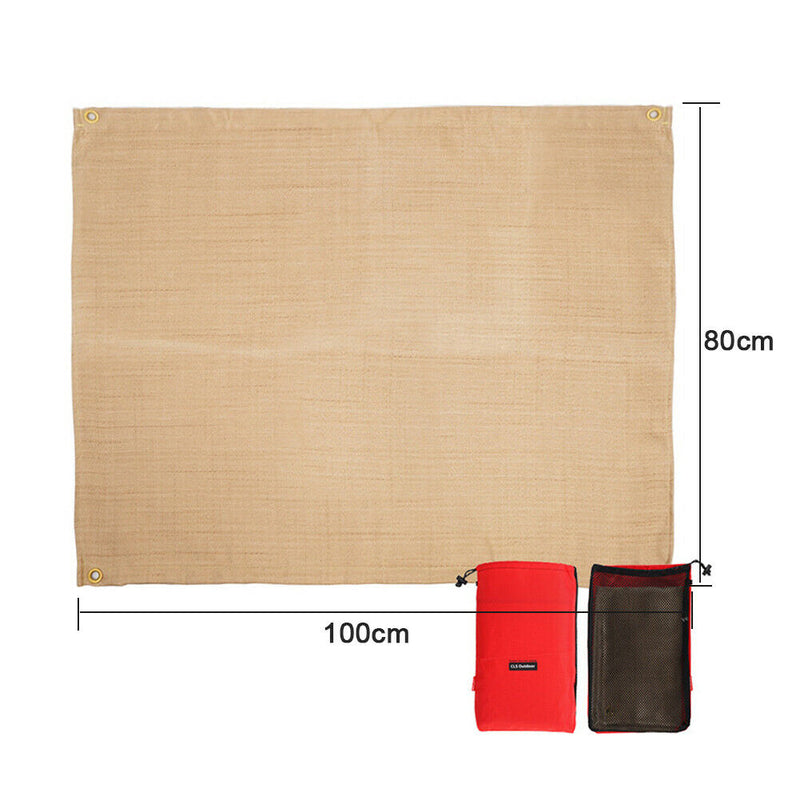 Outdoor Camping Fireproof Cloth Flame Retardant Mat (Glass Fiber 100x80cm)