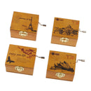 1pack Wood Hand-cranked Music Box Melody Box Plays Castle in the Sky Tune