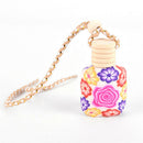 Floral Art Printed Hanging Car Air Freshener  Diffuser Fragrance Bottle O8W LJ