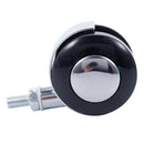 8mm Threaded Stem 50mm Dual Wheel Metal Frame Rotatable Caster Black