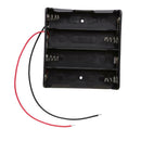 Plastic AA Battery Storage Box 4 Slot DIY Batteries Clip with Wire Lead Pin